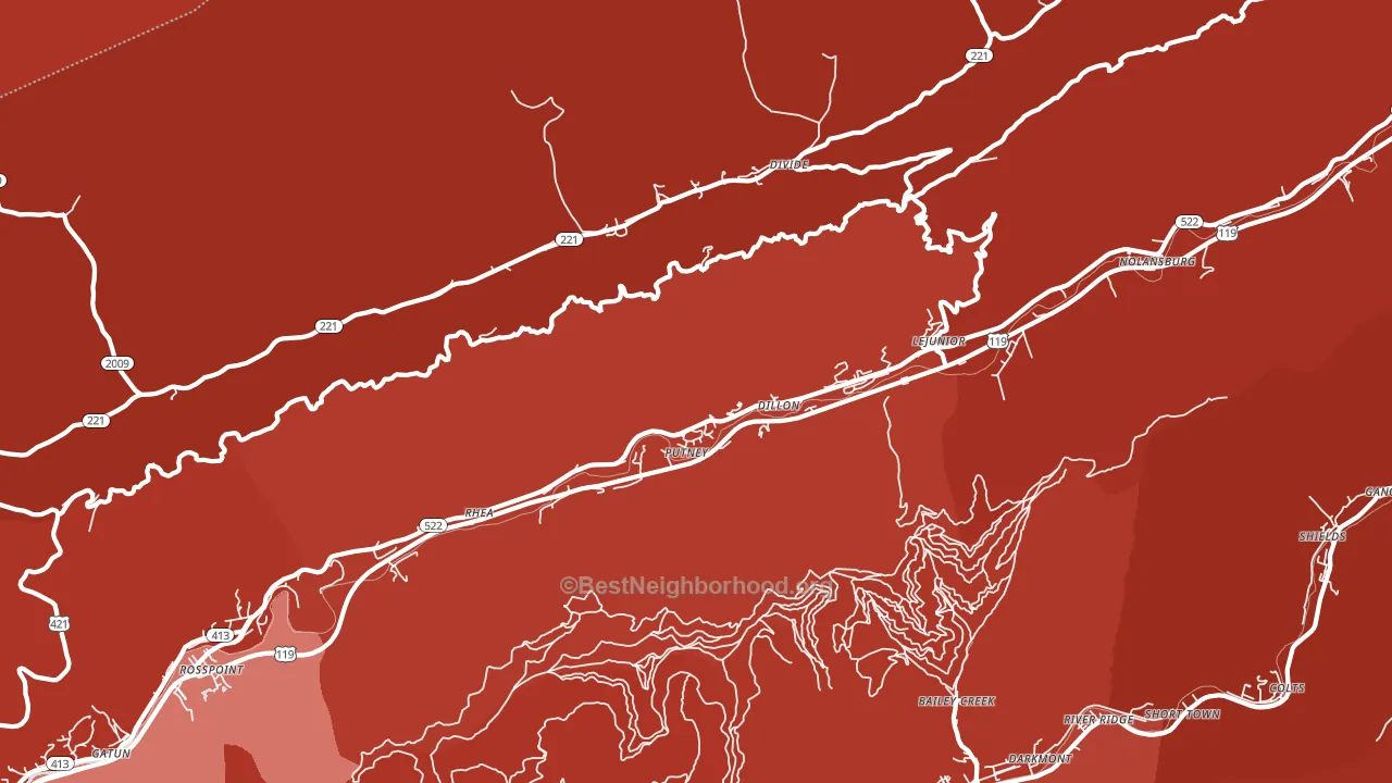 Putney, KY block-group political-lean map