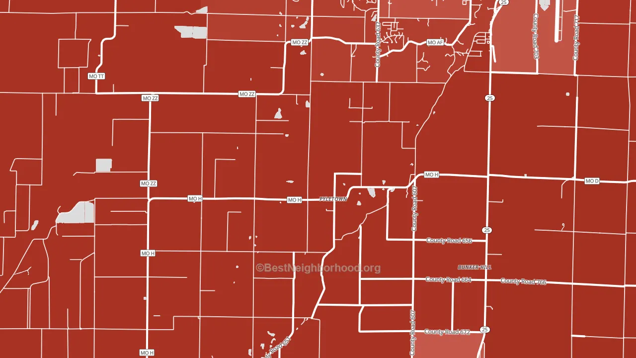 Pyletown, MO block-group political-lean map