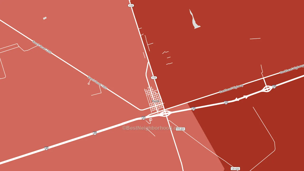 Pyote, TX block-group political-lean map