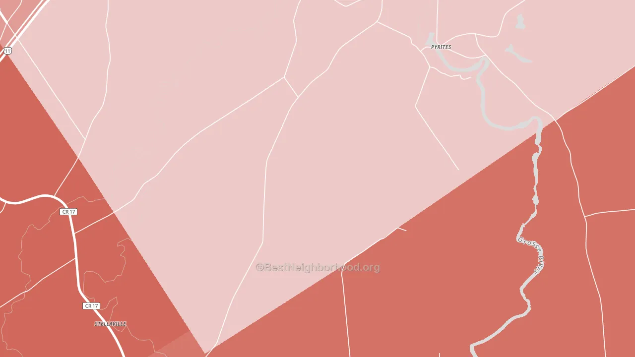 Pyrites, NY block-group political-lean map