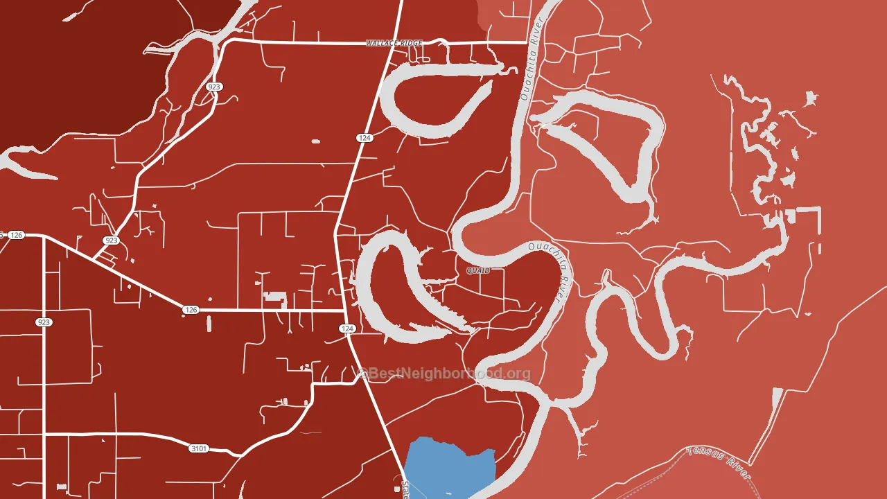 Quaid, LA block-group political-lean map