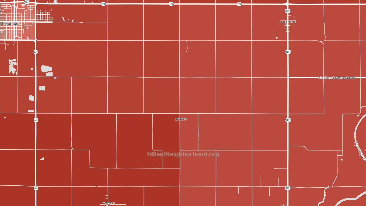 Quaker, KS block-group political-lean map
