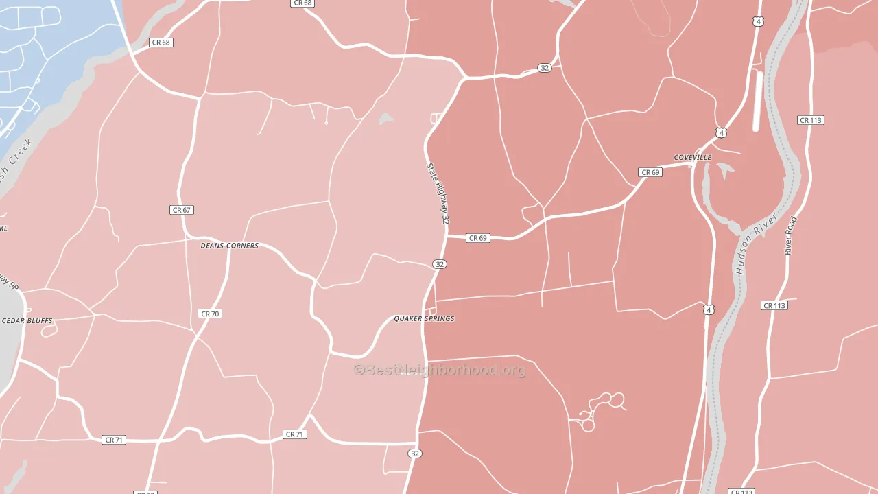 Quaker Springs, NY block-group political-lean map