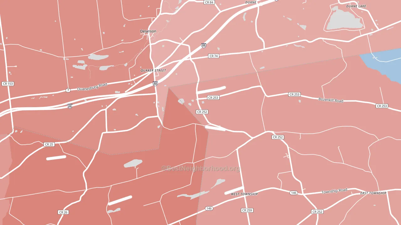 Quaker Street, NY block-group political-lean map