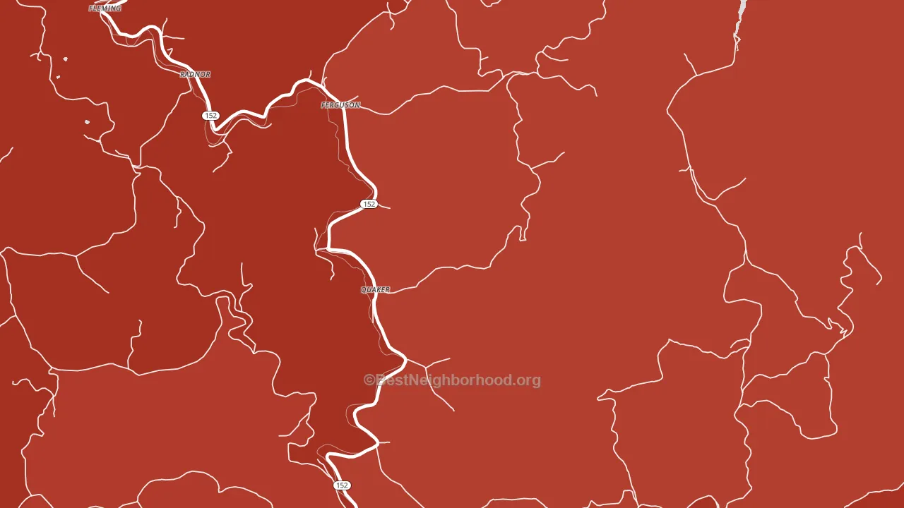 Quaker, WV block-group political-lean map
