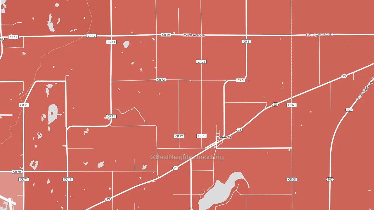 Quamba, MN block-group political-lean map