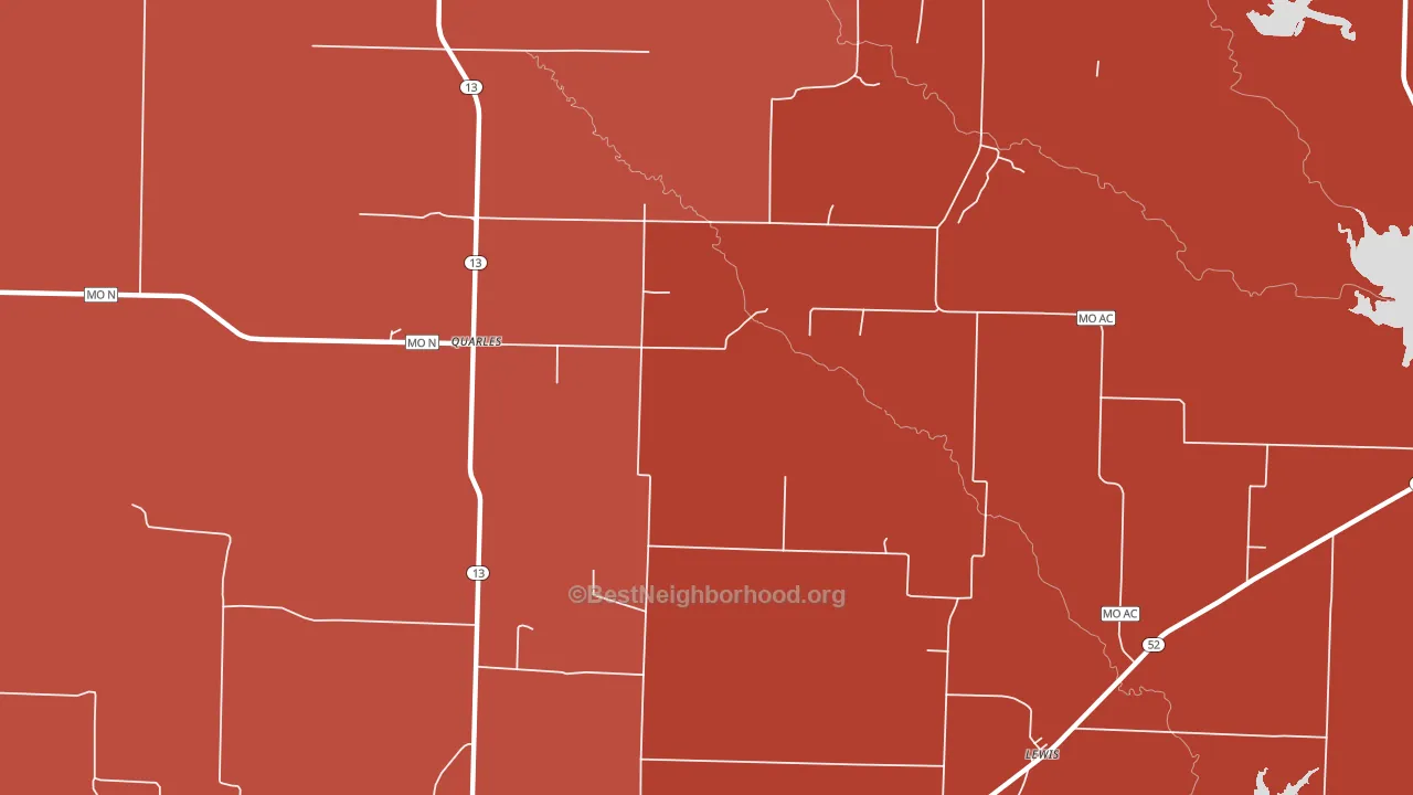 Quarles, MO block-group political-lean map