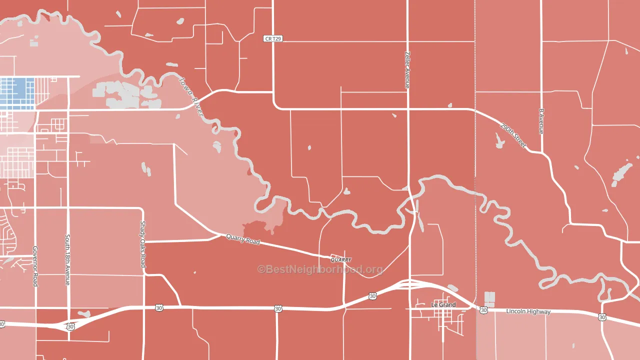 Quarry, IA block-group political-lean map
