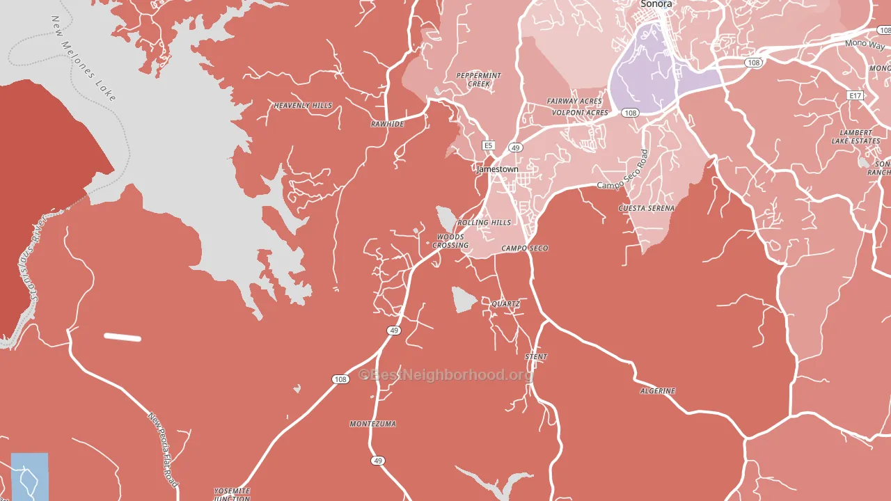 Quartz, CA block-group political-lean map