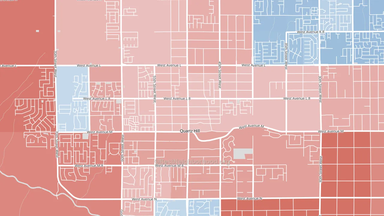 Quartz Hill, CA block-group political-lean map