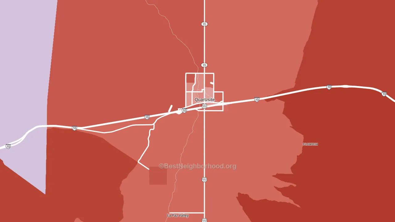 Quartzsite, AZ block-group political-lean map