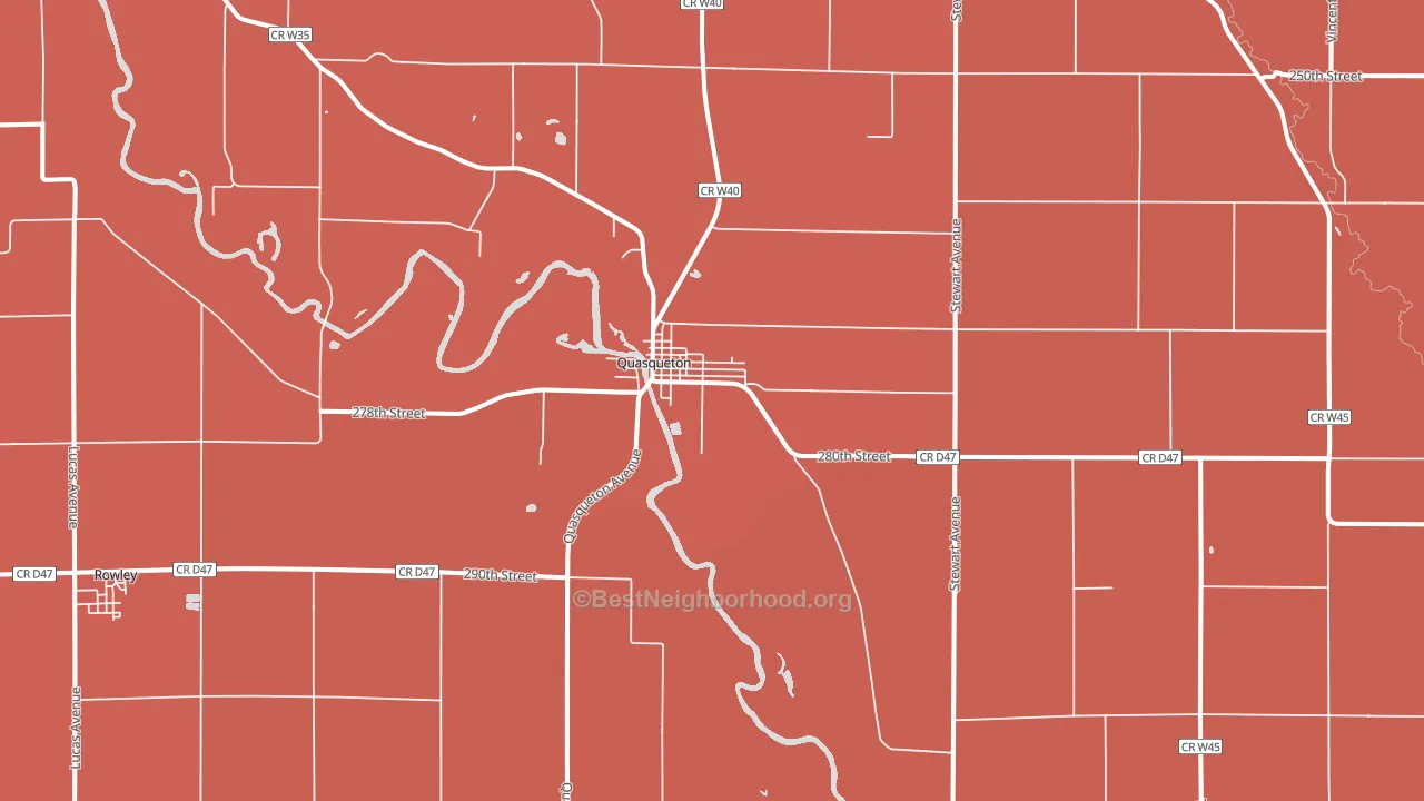 Quasqueton, IA block-group political-lean map