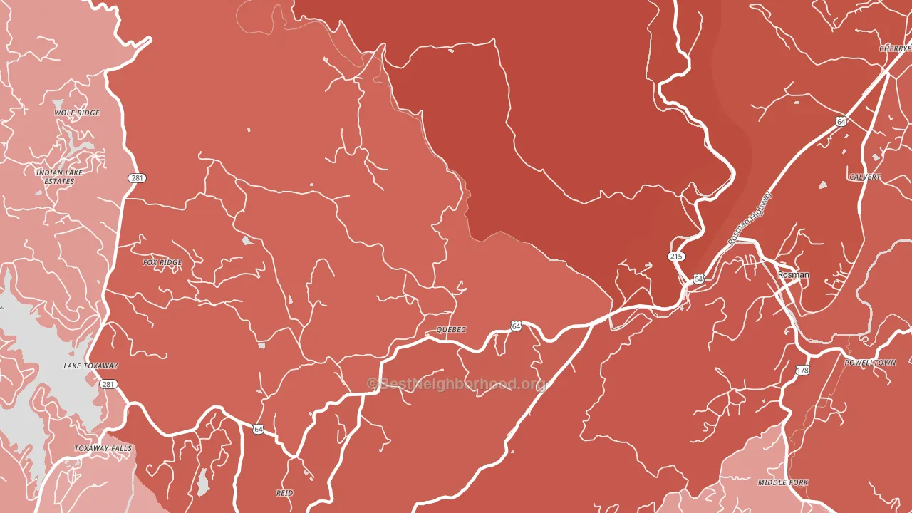 Quebec, NC block-group political-lean map