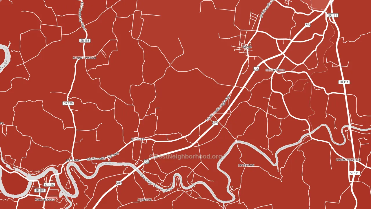Quebeck, TN block-group political-lean map