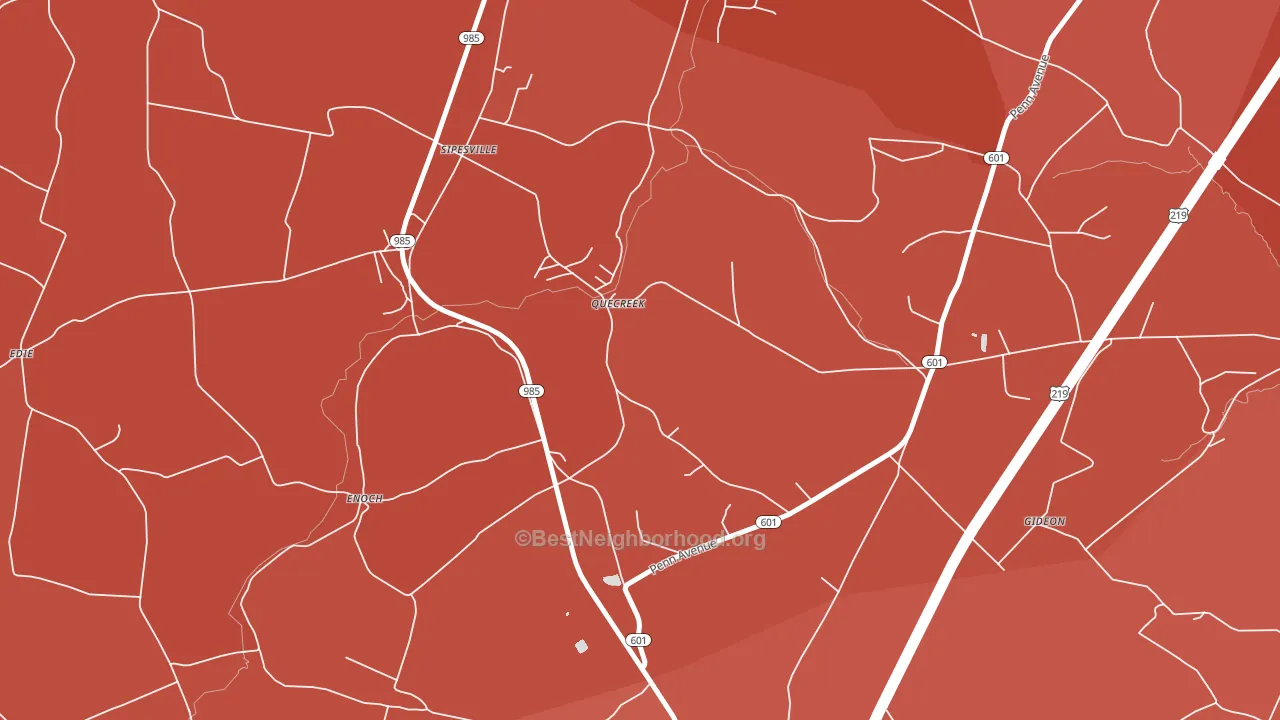 Quecreek, PA block-group political-lean map