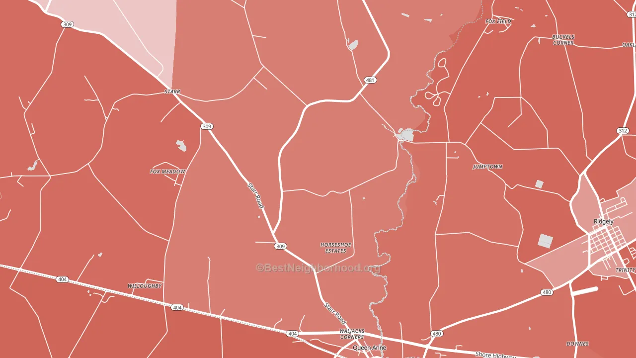 Queen Anne, MD block-group political-lean map