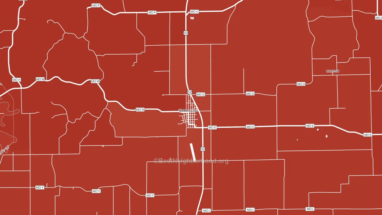 Queen City, MO block-group political-lean map