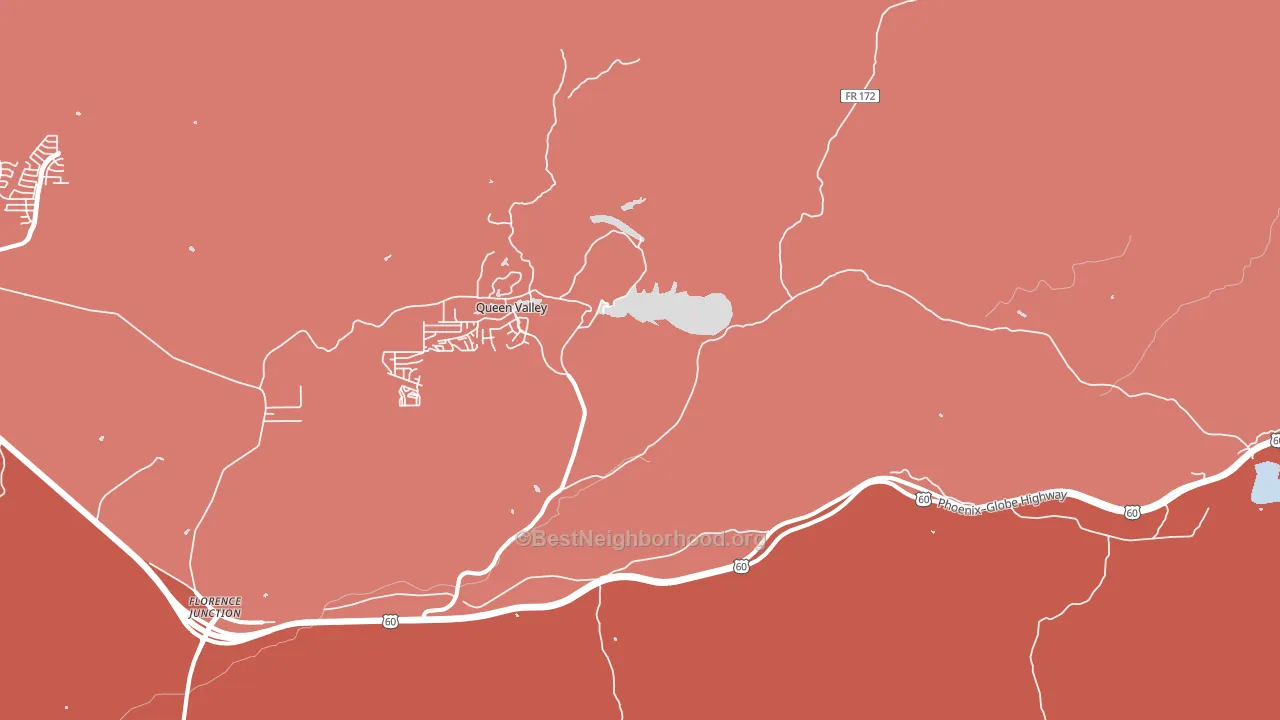 Queen Valley, AZ block-group political-lean map