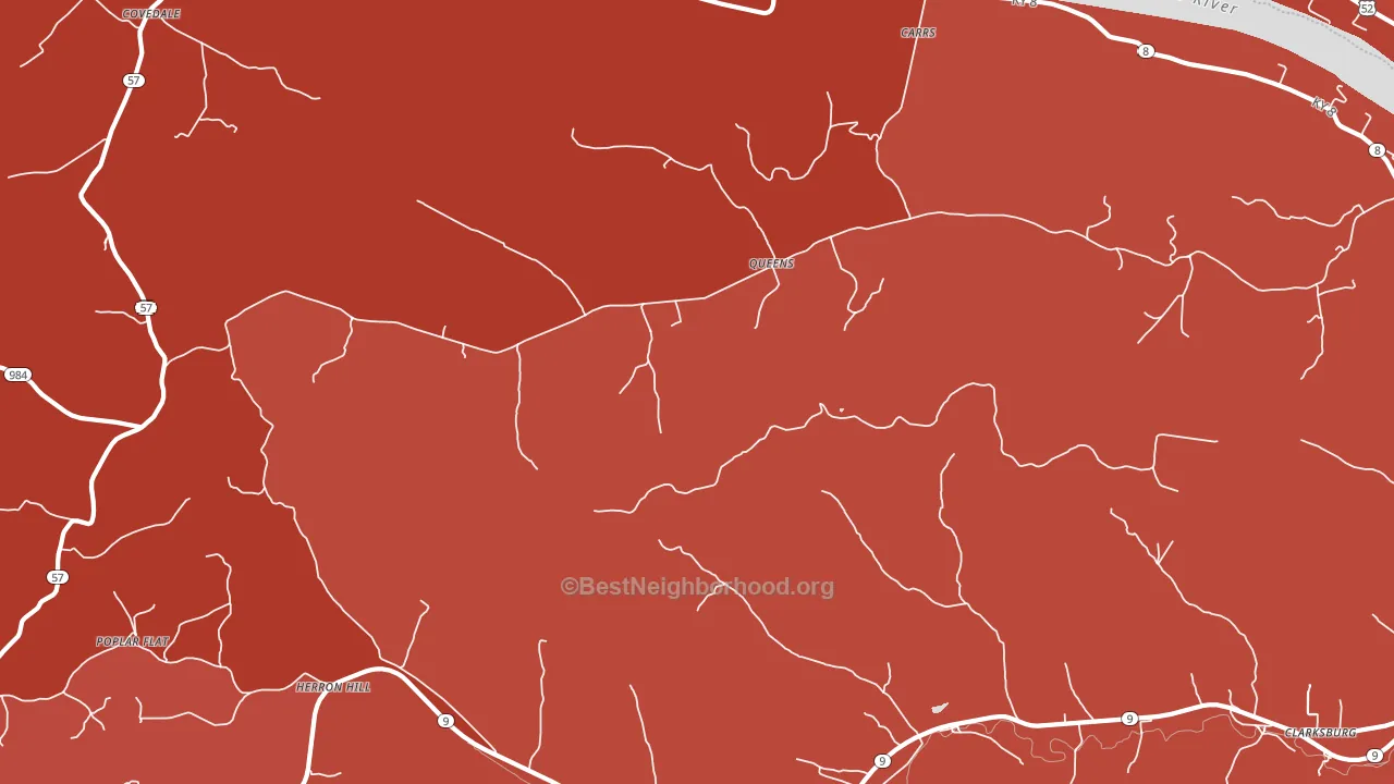 Queens, KY block-group political-lean map