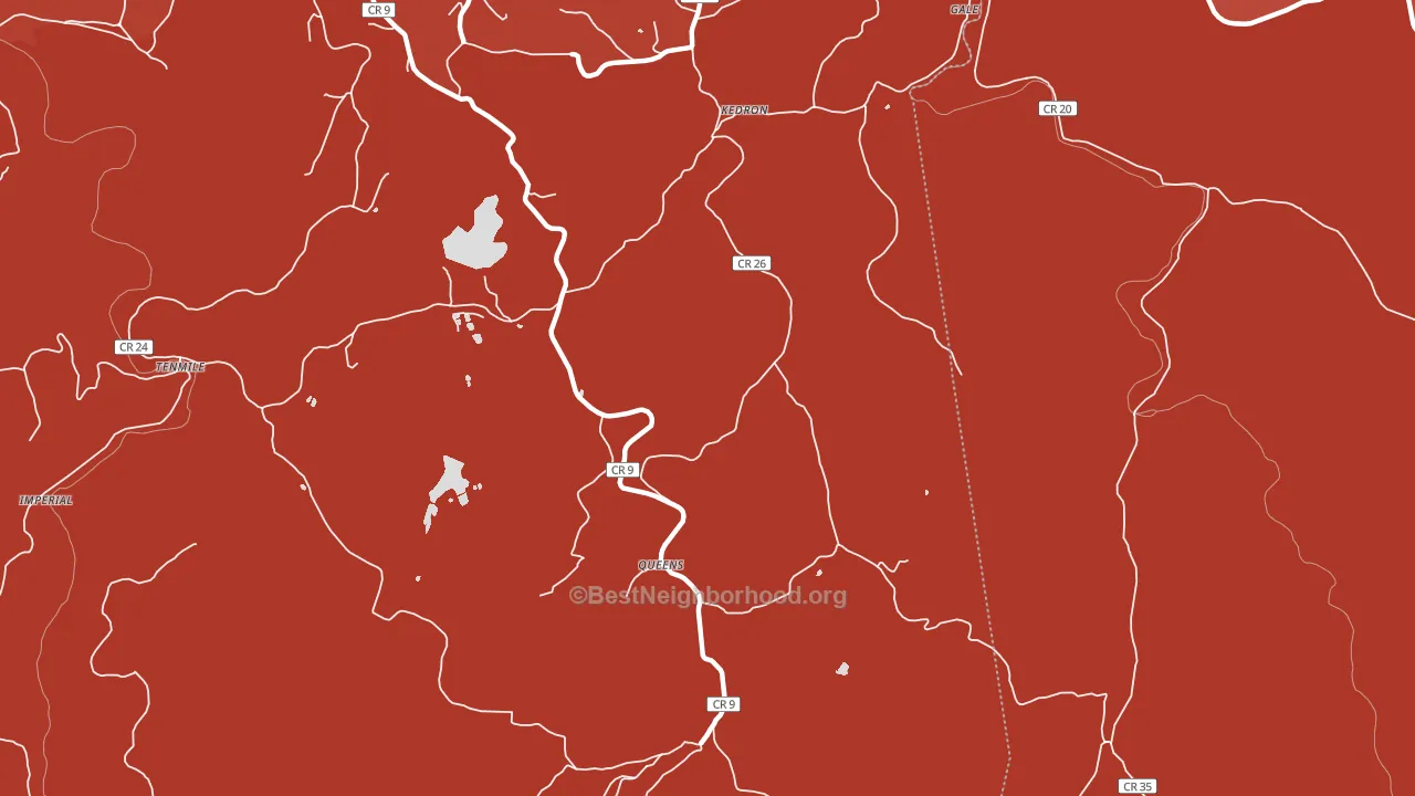 Queens, WV block-group political-lean map