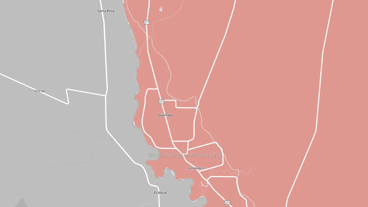 Quemado, TX block-group political-lean map