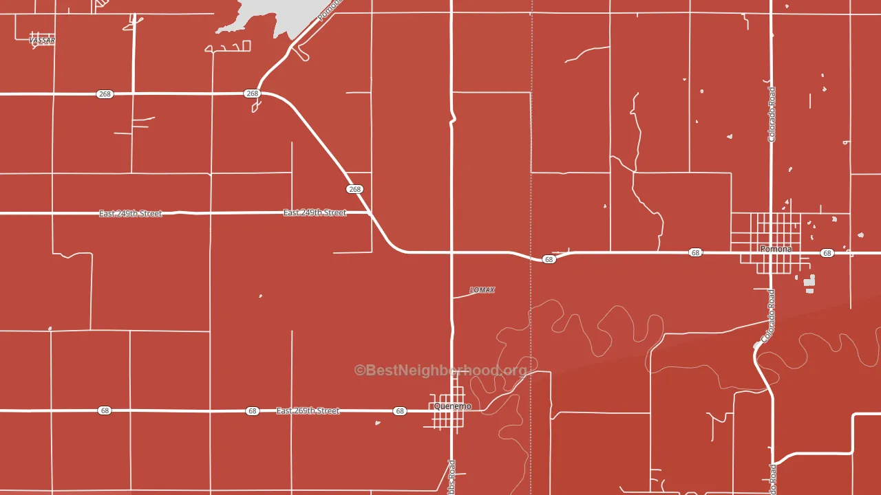 Quenemo, KS block-group political-lean map