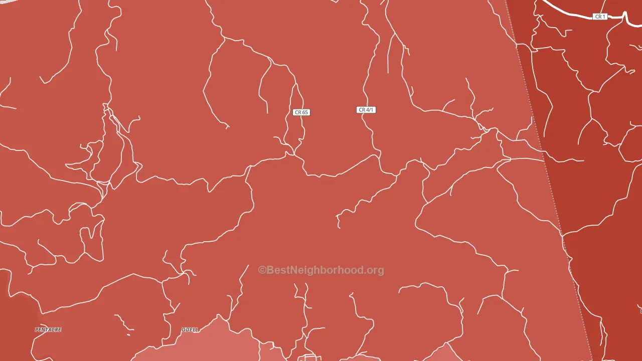 Quick, WV block-group political-lean map