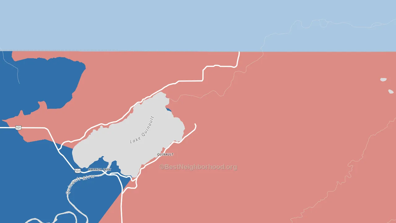 Quinault, WA block-group political-lean map