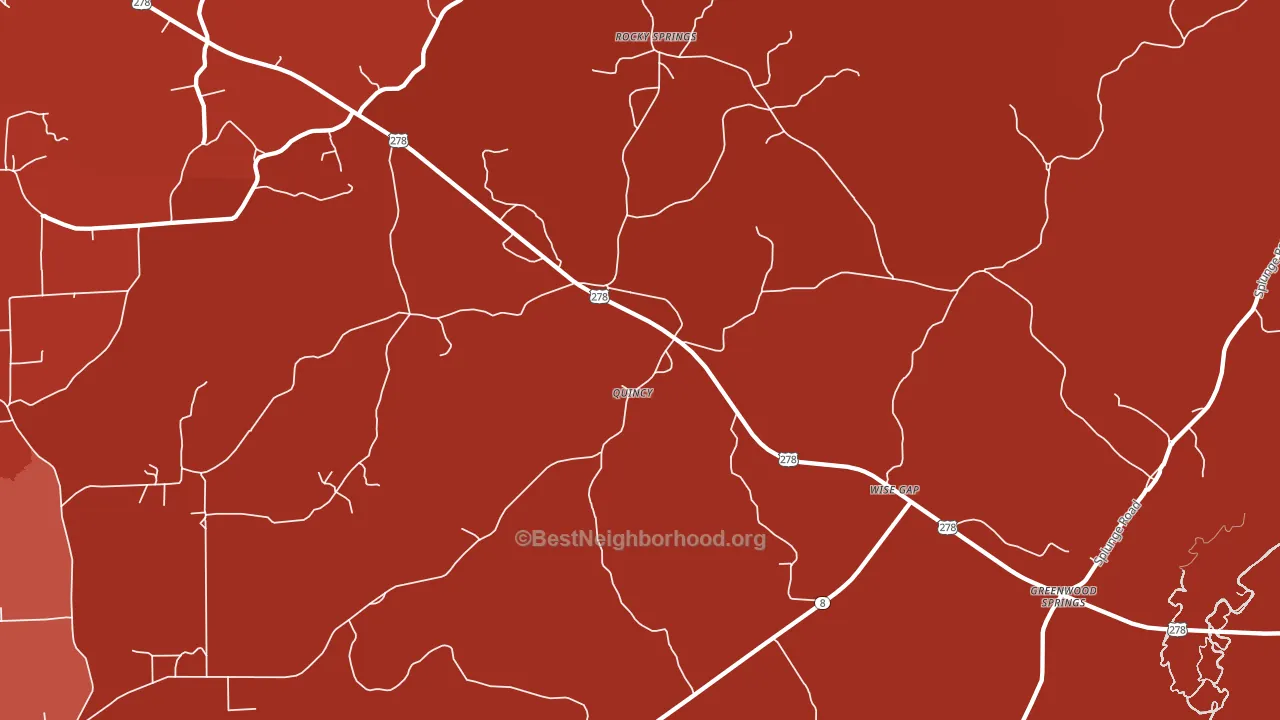 Quincy, MS block-group political-lean map