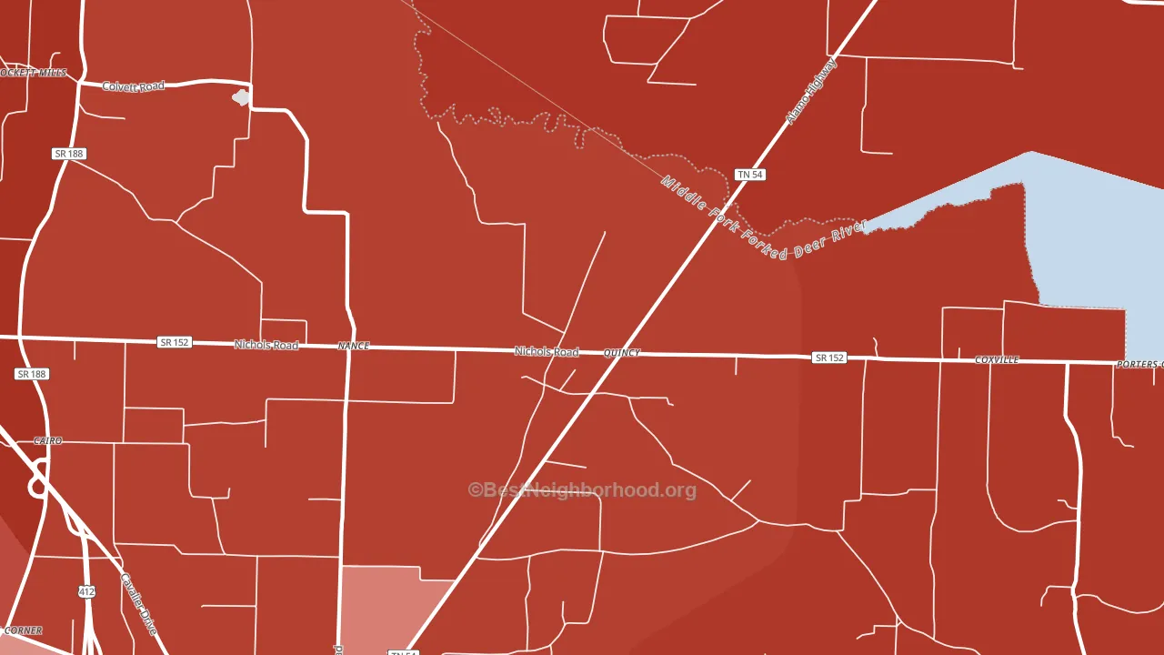 Quincy, TN block-group political-lean map