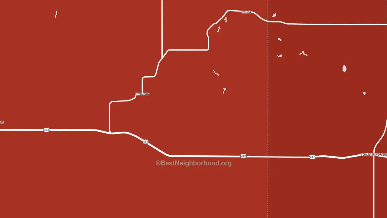 Quinlan, OK block-group political-lean map