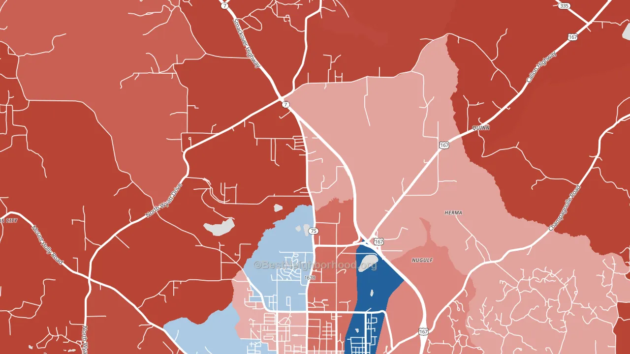 Quinn, AR block-group political-lean map