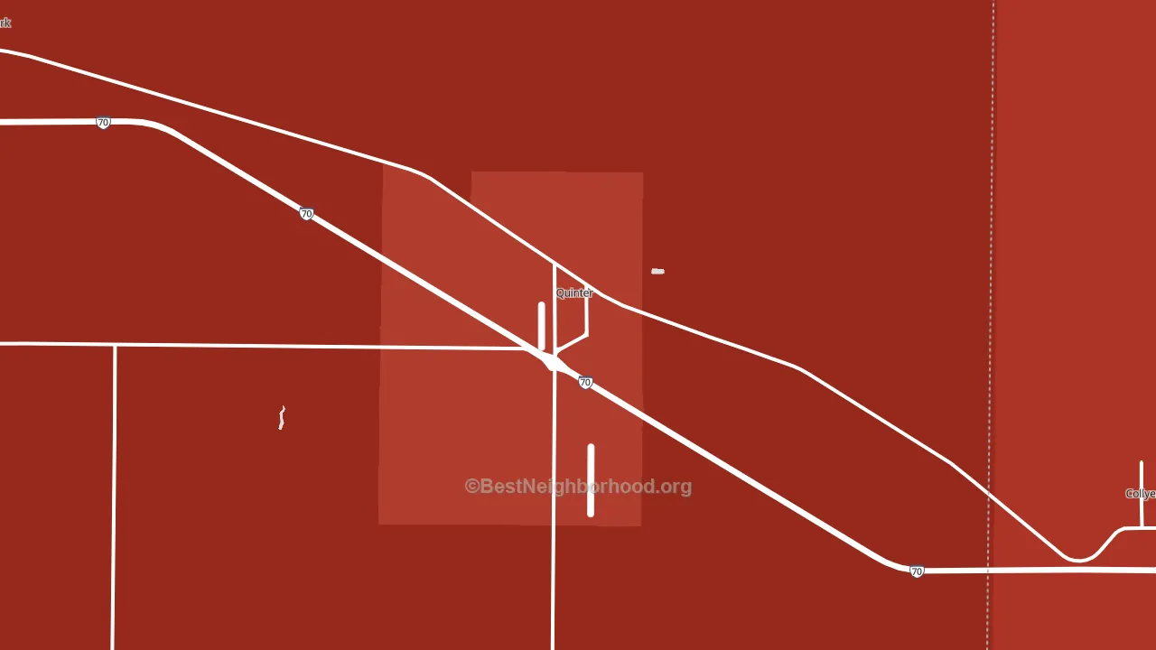 Quinter, KS block-group political-lean map
