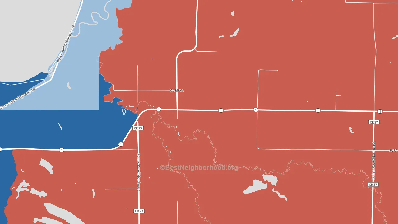 Quiring, MN block-group political-lean map