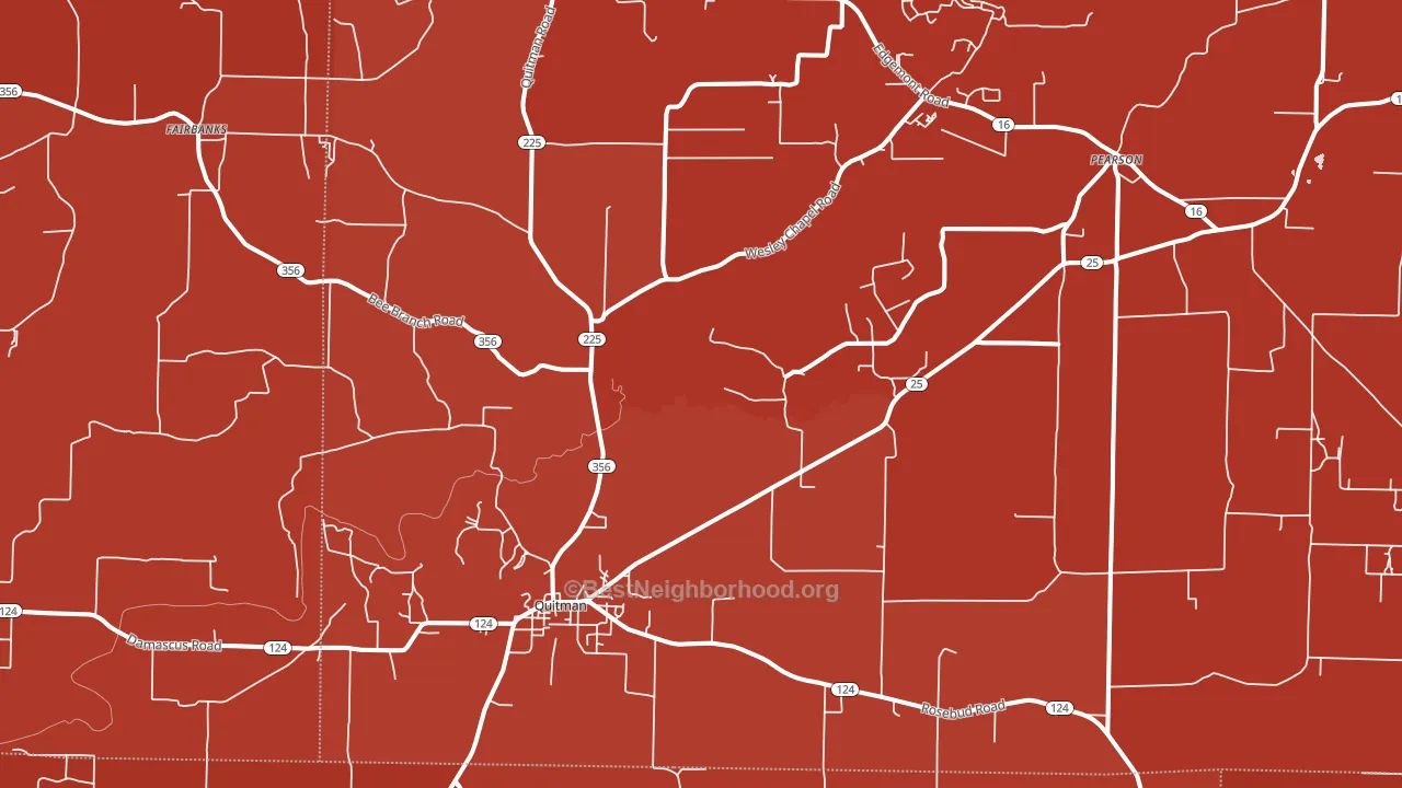 Quitman, AR block-group political-lean map