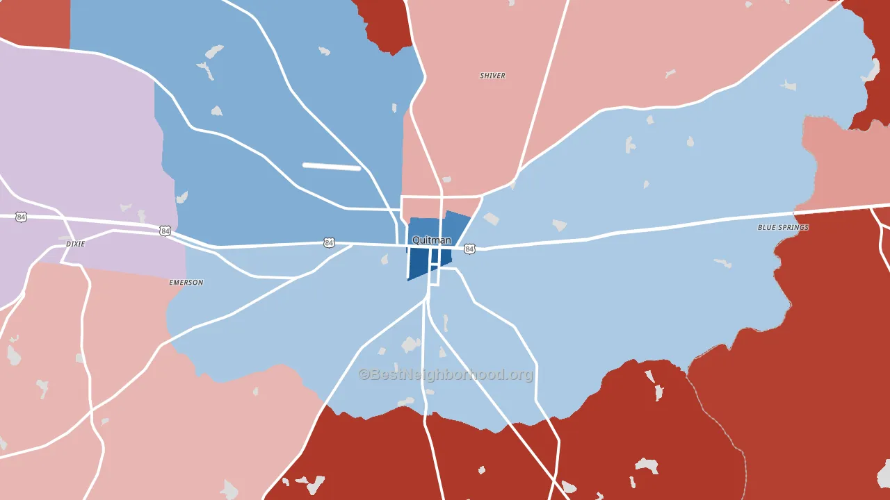 Quitman, GA block-group political-lean map