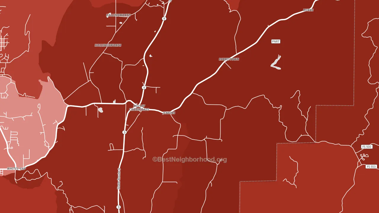 Rabbittown, AL block-group political-lean map
