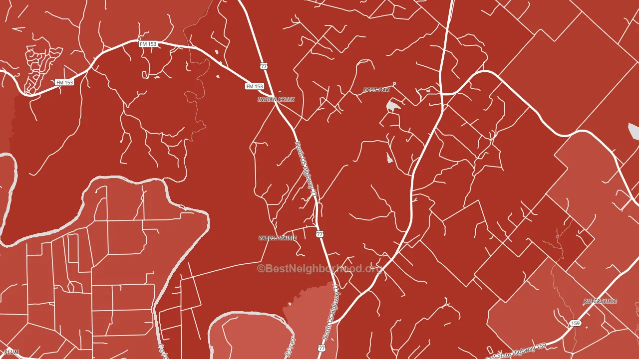 Rabbs Prairie, TX block-group political-lean map