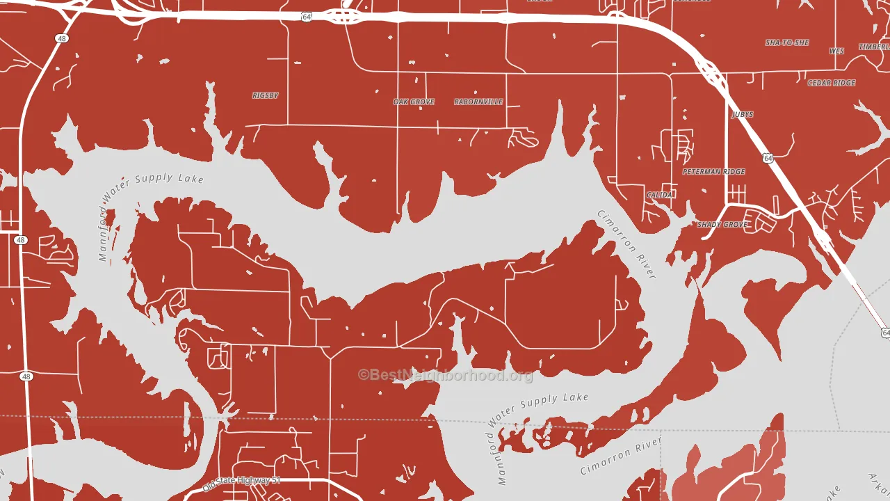 Rabornville, OK block-group political-lean map