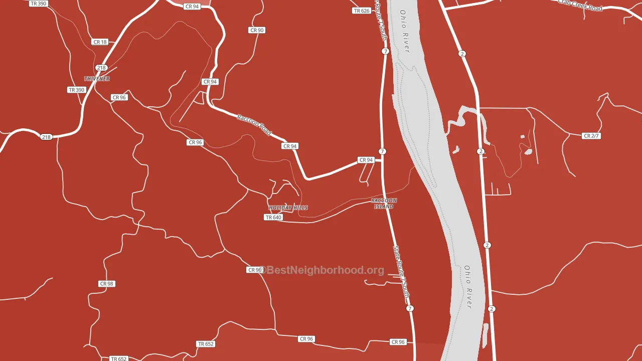 Raccoon Island, OH block-group political-lean map