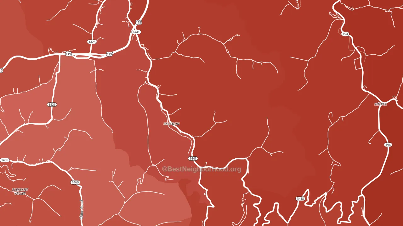 Raccoon, KY block-group political-lean map