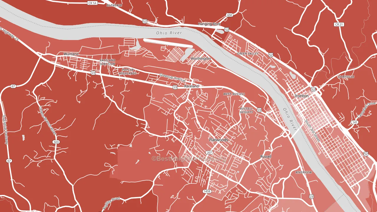 Raceland, KY block-group political-lean map
