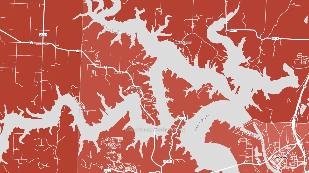 Racket, MO block-group political-lean map