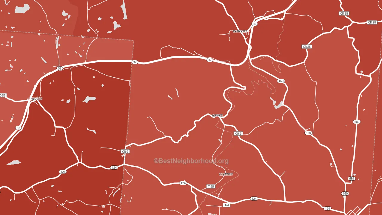 Radcliff, OH block-group political-lean map