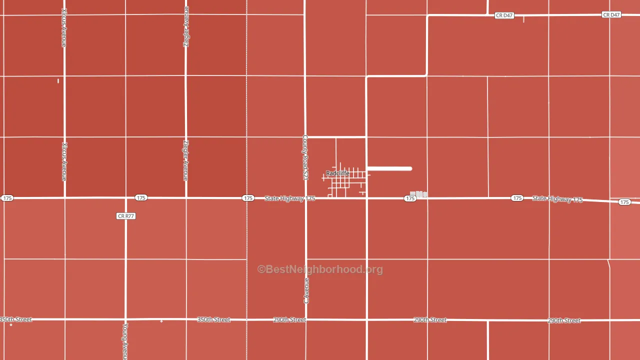 Radcliffe, IA block-group political-lean map