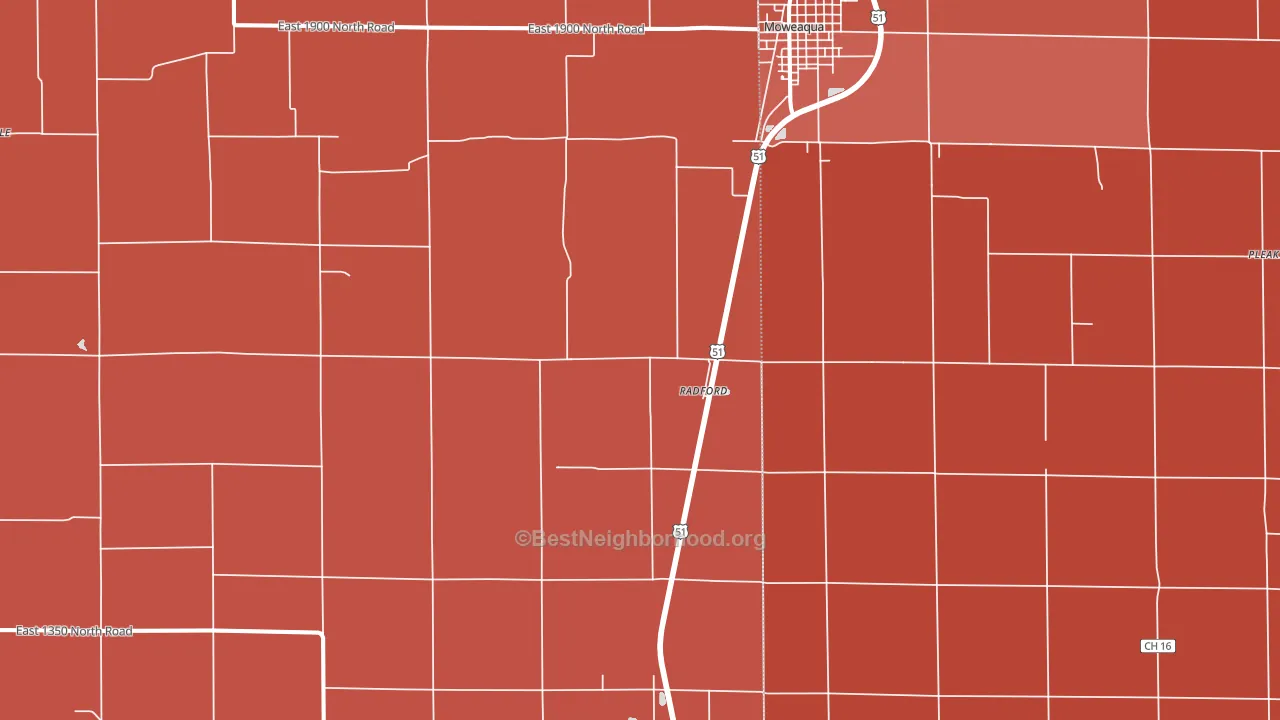 Radford, IL block-group political-lean map