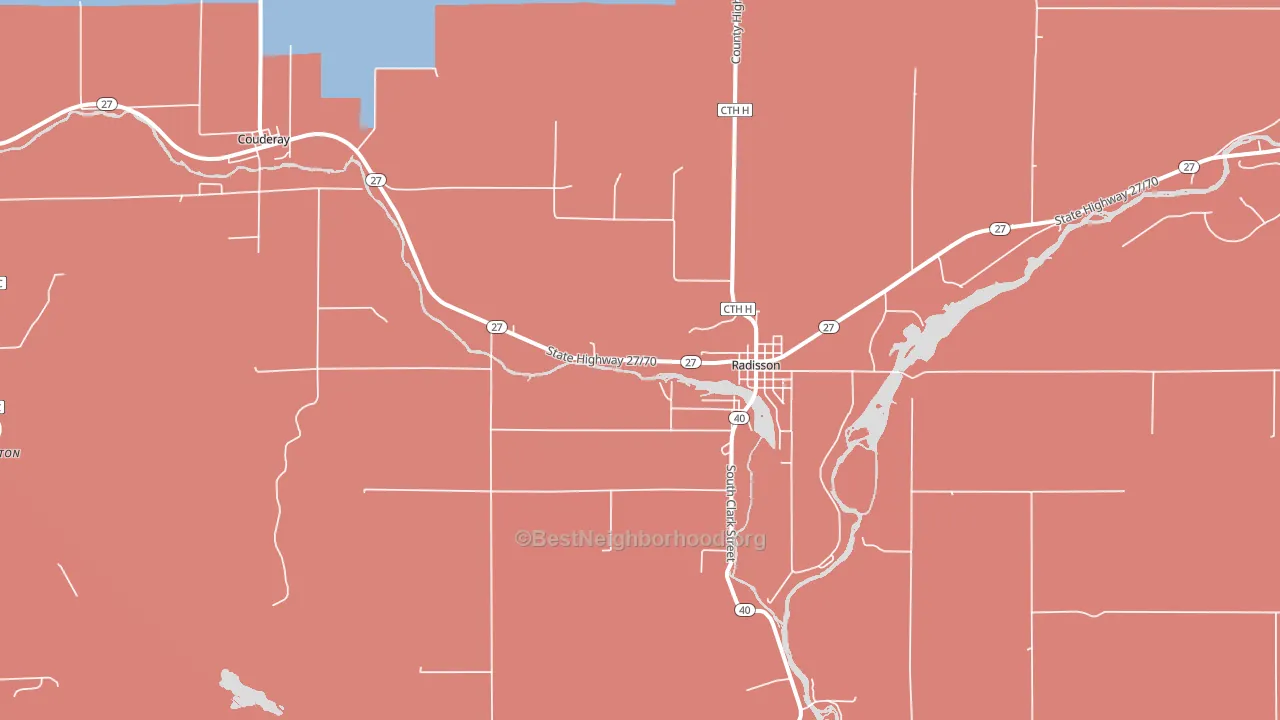 Radisson, WI block-group political-lean map