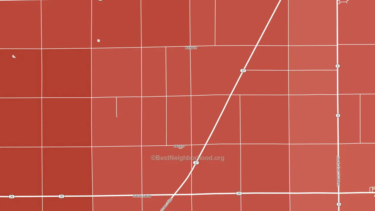 Radley, IN block-group political-lean map