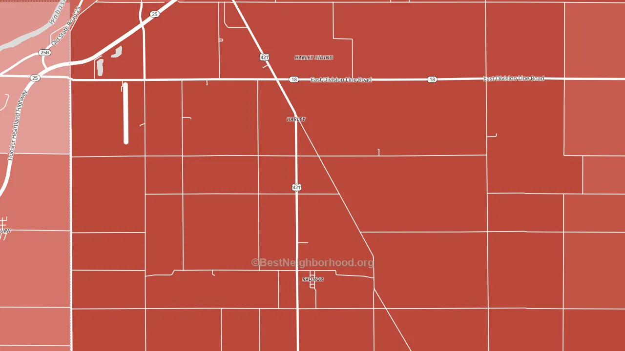 Radnor, IN block-group political-lean map