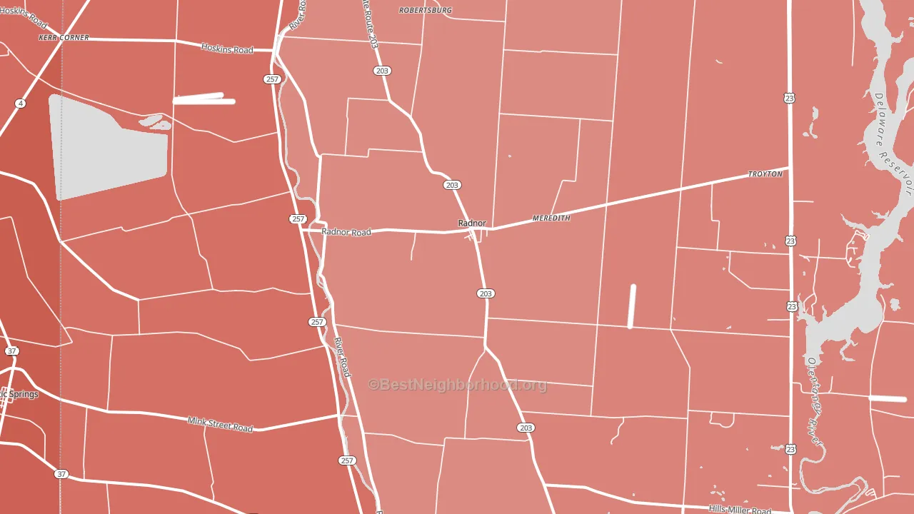 Radnor, OH block-group political-lean map